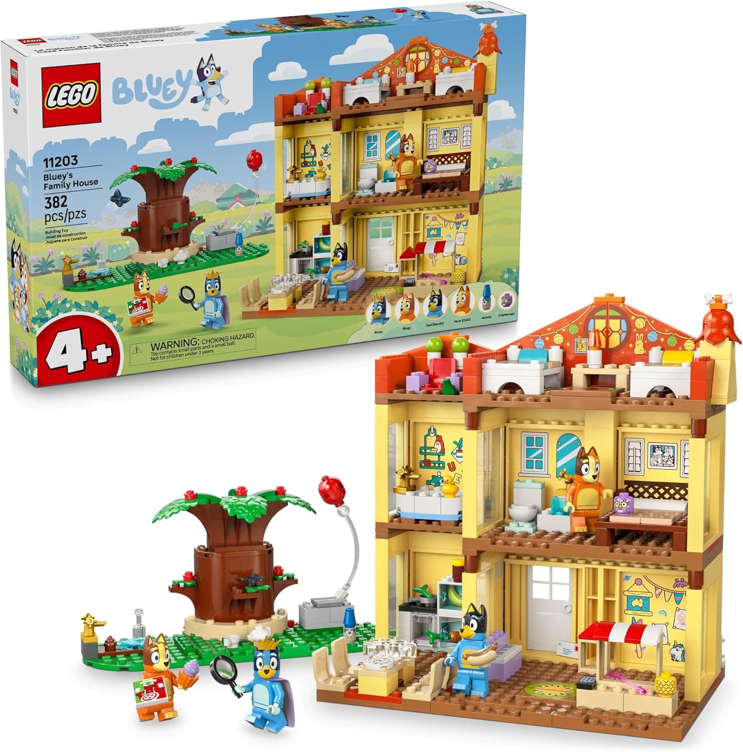 LEGO Bluey: Bluey’s Family House Building Toy - Pretend Play Toys & Figures Playset for Boys & Girls, Ages 4+ - with 5 Characters - Gift for Kids - 11203