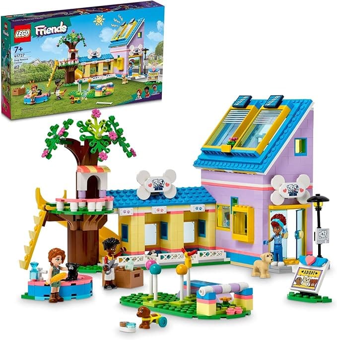 LEGO Friends Dog Rescue Center 41727, Pet Animal Playset for Kids with Autumn and Zac Mini-Dolls, Toy Vet Set, Sensory Toy for Kids Ages 7 Plus Years Old