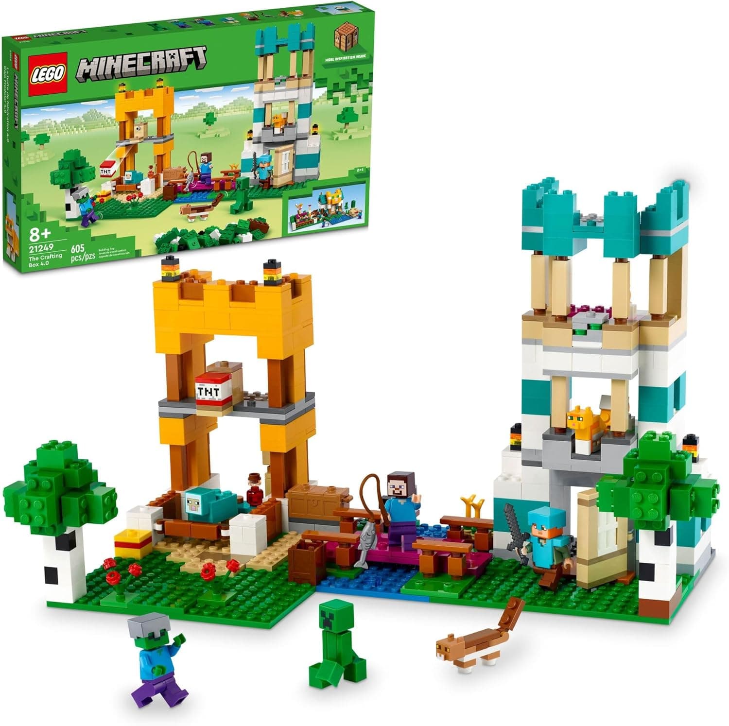 LEGO Minecraft The Crafting Box 4.0 Building Toy - Gift for Christmas - Pretend Playset for Boys & Girls, Ages 8+ - Minecraft Toy for Kids & Video Game Fan - 21249