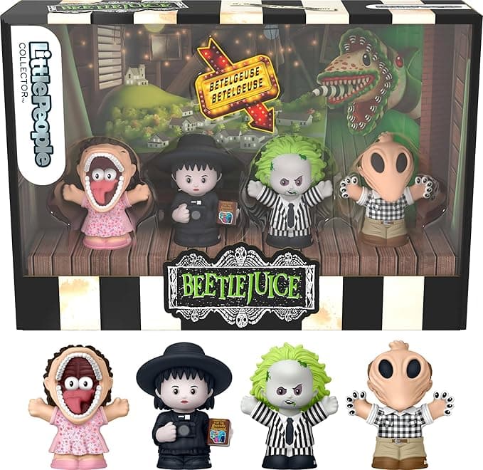 Little People COLLECTOR Beetlejuice Special Edition Set for Movie Fans, 4 Character Figures in a Display Package