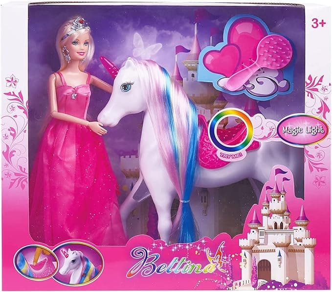 Magic Light Unicorn and Princess Dolls, Unicorn Horse Toys for Girls/Boys, Unicorn Doll Toys Playset Best Gifts for Christmas Birthday for Kids Aged 3 4 5 6 7 8+