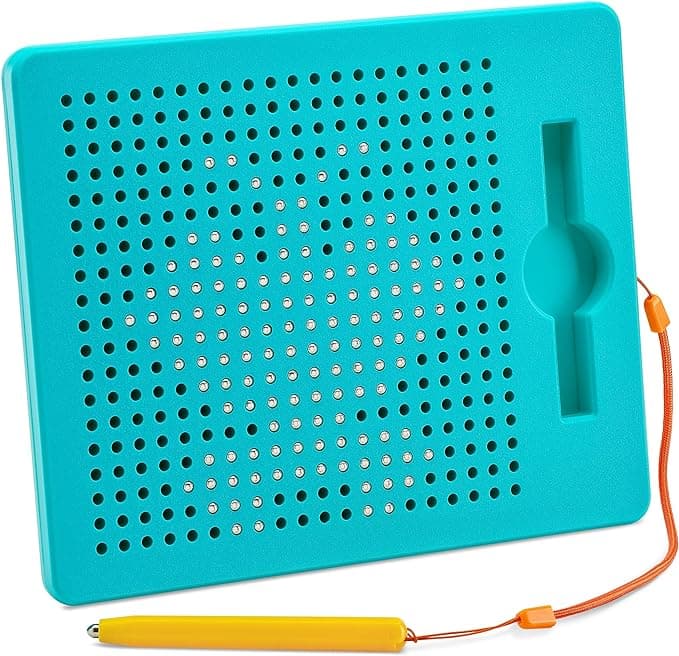 Magnetic Drawing Board for Kids & Toddlers with Beads and Magnet Stylus Pen - Magnetic Tablet Toy for Airplane & Car Ride Activities for Kids