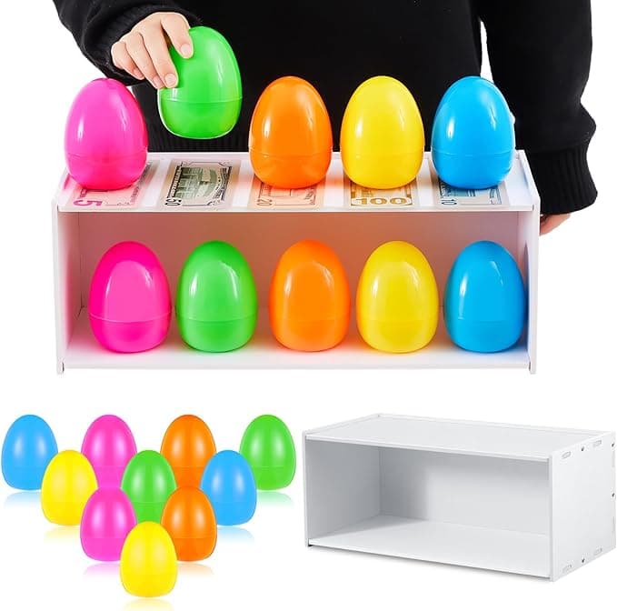 Marsui 11 Pcs Easter Party Games Color Matching Game Kit Fun Challenge Group Family Adults Activity Indoor Outdoor for Eggs Birthday Party Supplies