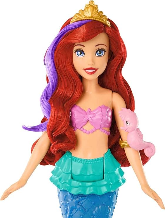 Mattel Disney Princess Ariel Swimming Mermaid Fashion Doll with Color-Change Hair & Tail, Swimming Movement