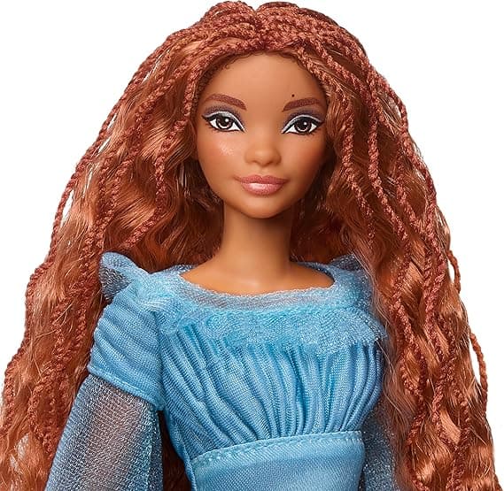Mattel Disney The Little Mermaid Ariel Fashion Doll on Land in Signature Blue Dress, Toys Inspired by Disney’s The Little Mermaid