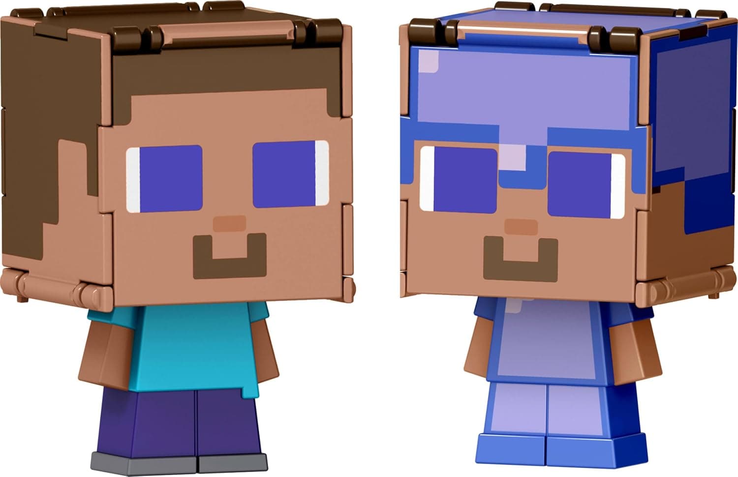 Mattel Minecraft Flippin’ Figs Figures with 2-in-1 Fidget Play, 3.75-inch Scale Toy with Large Head & Pixelated Design (Characters May Vary)