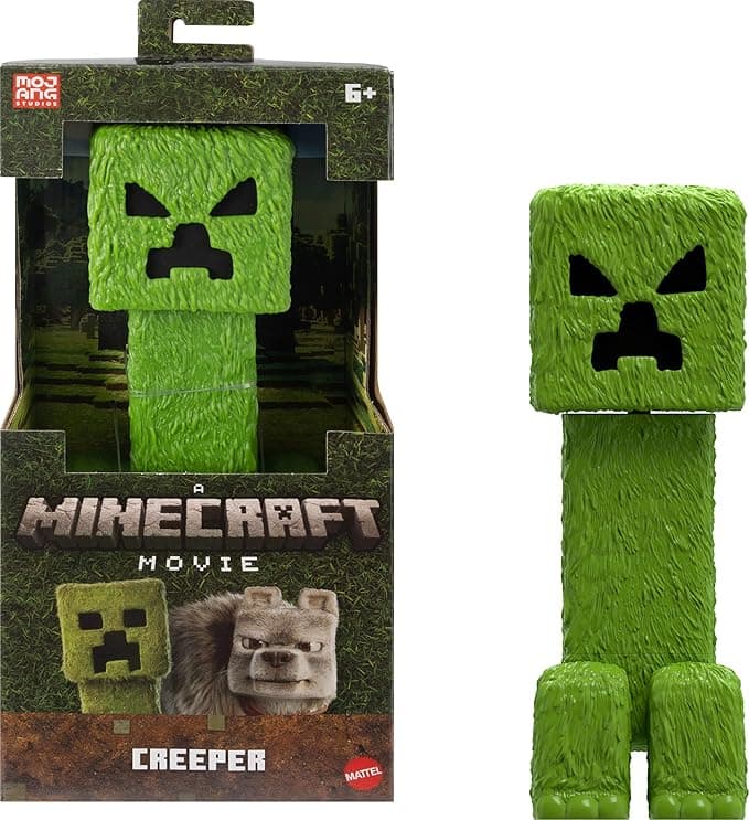 Mattel Minecraft Large-Scale Action Figure, 12-inch Posable Creeper Toy Collectible Inspired by A Minecraft Movie