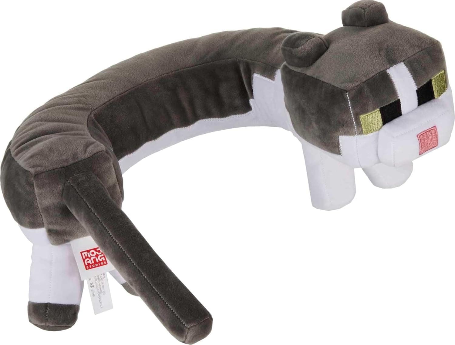 Mattel Minecraft Purring Sounds Neck Pillow, Cat Plush Toy with Sound for Travel, Comfort & Play