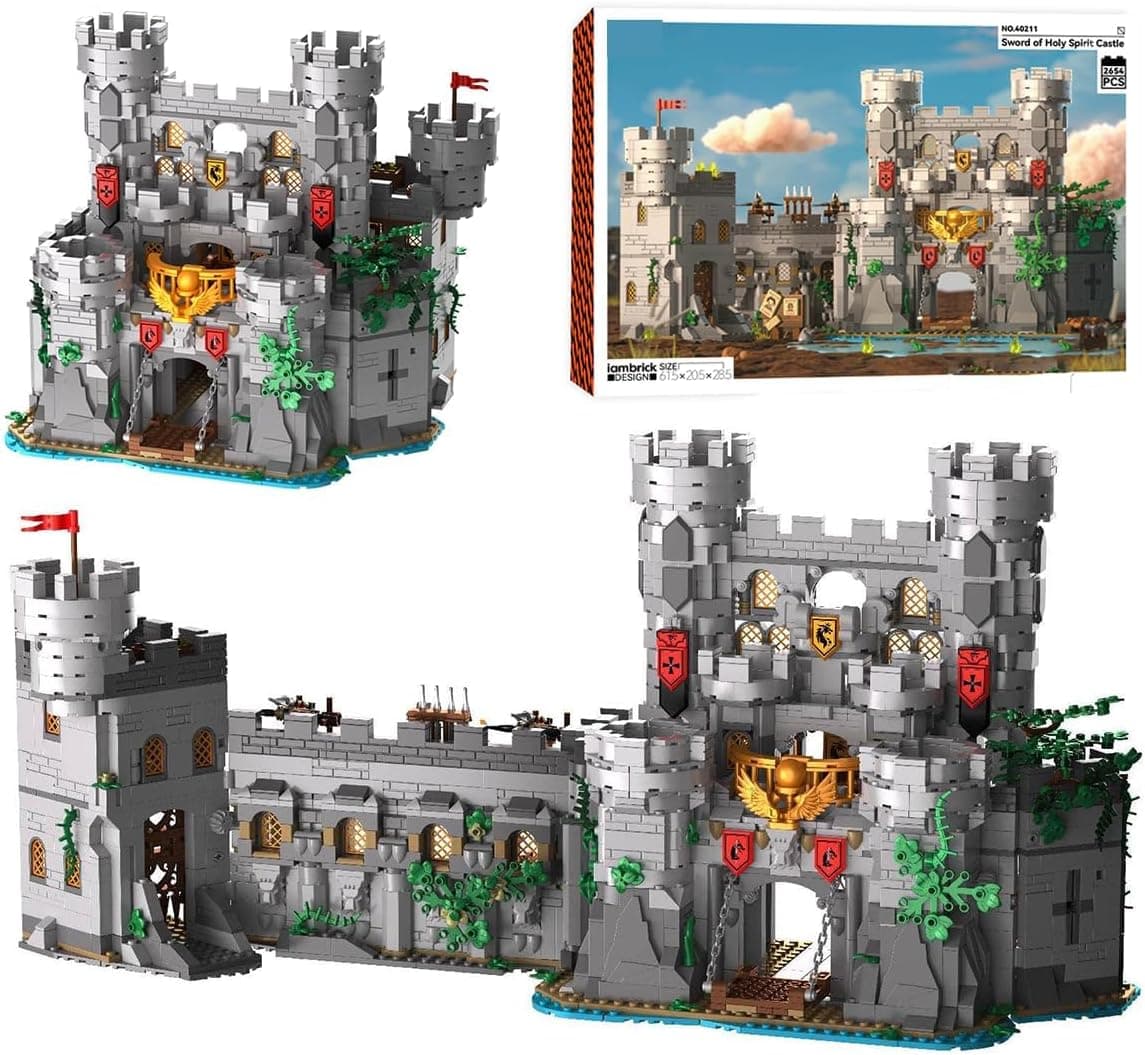 Medieval Knight Castle Building Set,Viking Architecture Tower Modular Buildings, Ideals Christmas Birthday Gift for History Enthusiasts,Creative Gift for Adults and Teen(2554PCS)