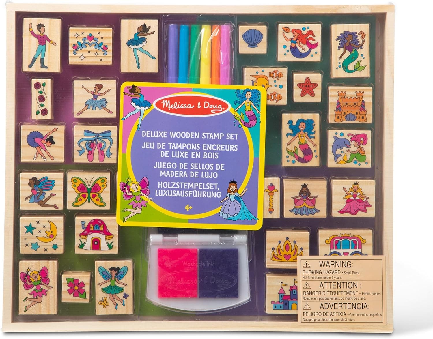 Melissa & Doug 41900 Deluxe Wooden Stamp Set-Fairy Tale | Arts & Crafts | 3+ | Gift for Boy or Girl