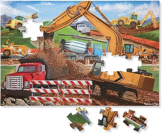 Melissa & Doug Building Site Jumbo Jigsaw Floor Puzzle - 48 pcs - FSC Certified