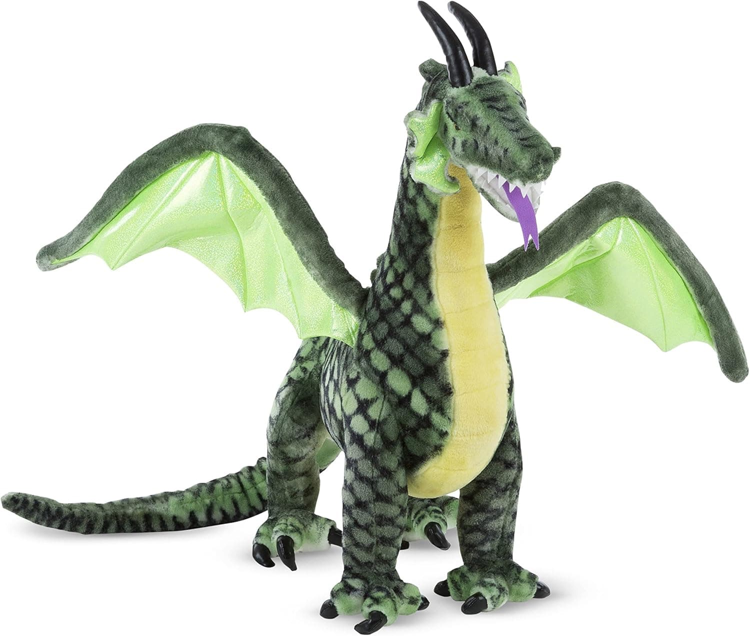 Melissa & Doug Lifelike Plush Giant Winged Dragon Stuffed Animal (36 x 40.5 x 16 in)