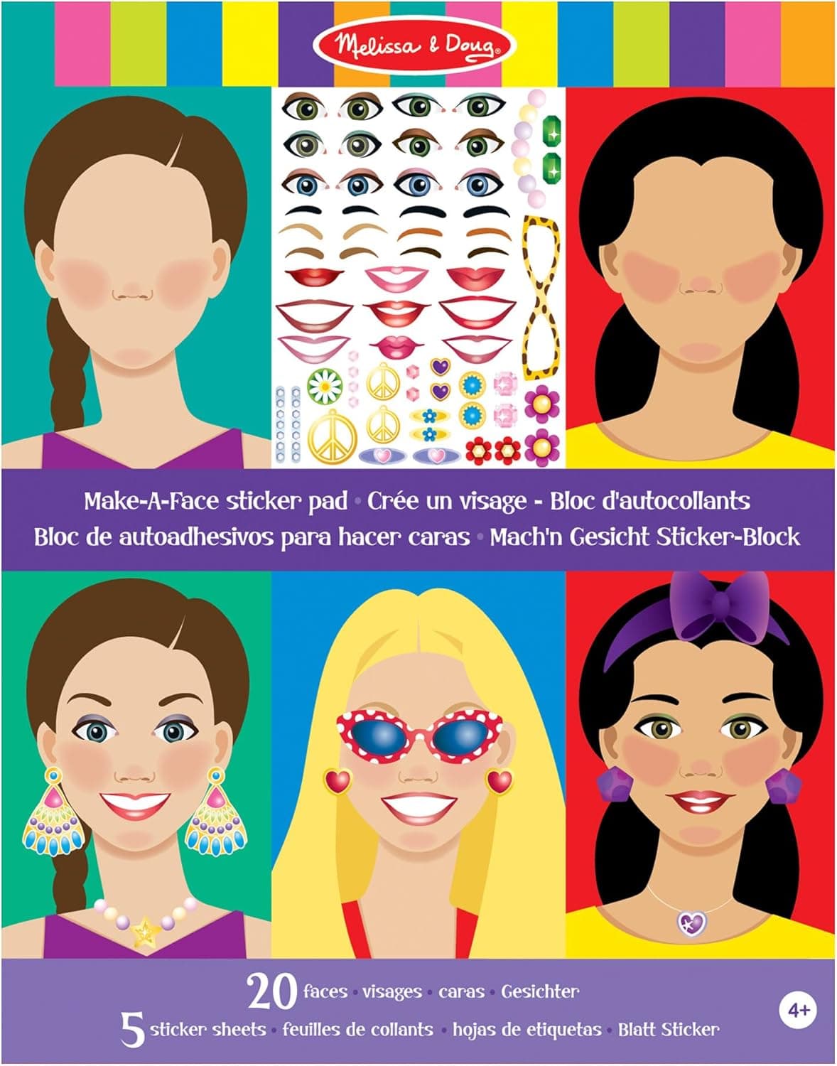 Melissa & Doug Make-a-Face Sticker Pad Activity Pad Sticker Pad 3+ Gift for Boy or Girl