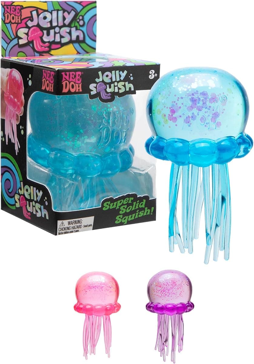 NeeDoh Jelly Squish Glitter Jellyfish Sensory Toy