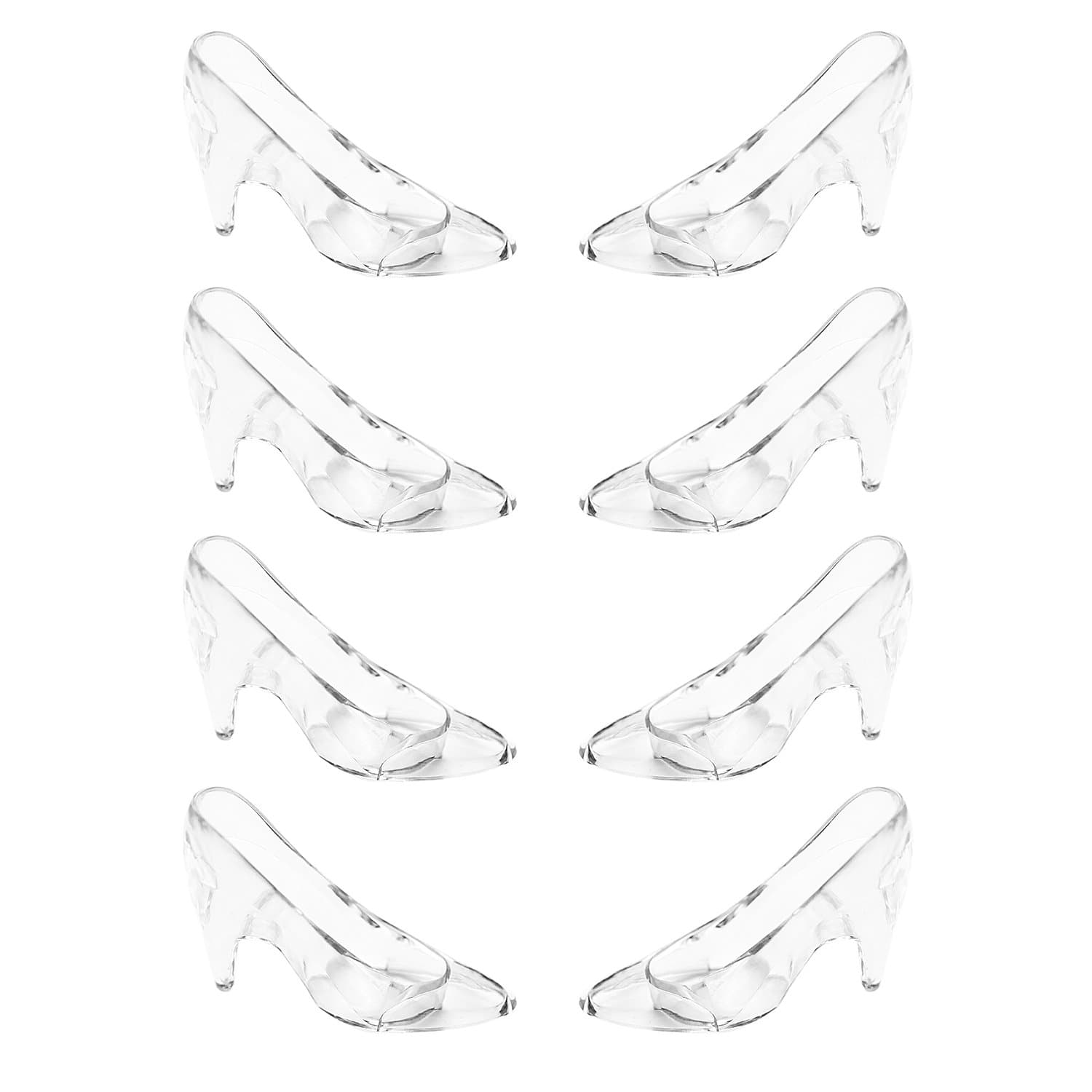 Plastic Mini Cinderella Princess Inspired Slipper High Heel Shoe Party Decoration for Weddings, Birthday Party, Table Serving, Candy & Other Event Favors by Super Z Outlet® (8 Pieces)