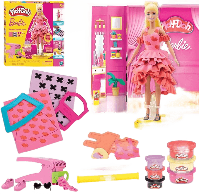 Play-Doh Barbie Designer Fashion Show Set with 21 Accessories and Modeling Compound