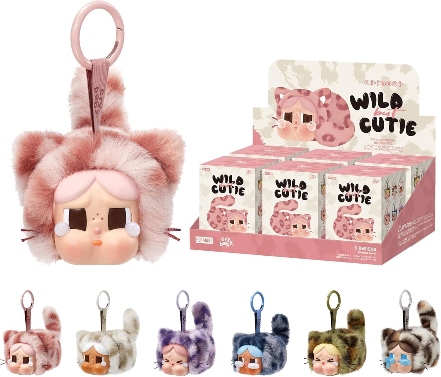 POP MART Crybaby Wild but Cutie Series - Vinyl Plush Pendant Blind Box, Random Design Action Figures Collectible Toys Decorations, Holiday Birthday Gifts for Girls and Boys, Whole Set