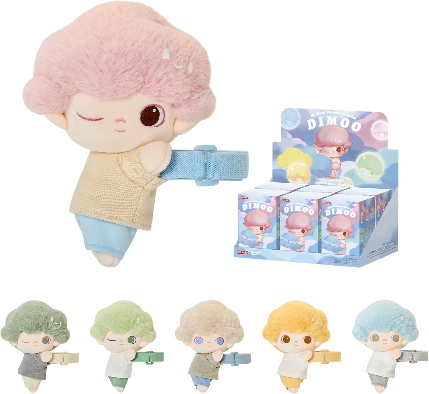 POP MART DIMOO My Cloud Companion Series-Cotton Doll Blind Box, 6PCs DIMOO Blind Box Figures, Random Design Action Figures Collectible Toys Home Decorations, Holiday Birthday Gifts, Whole Set