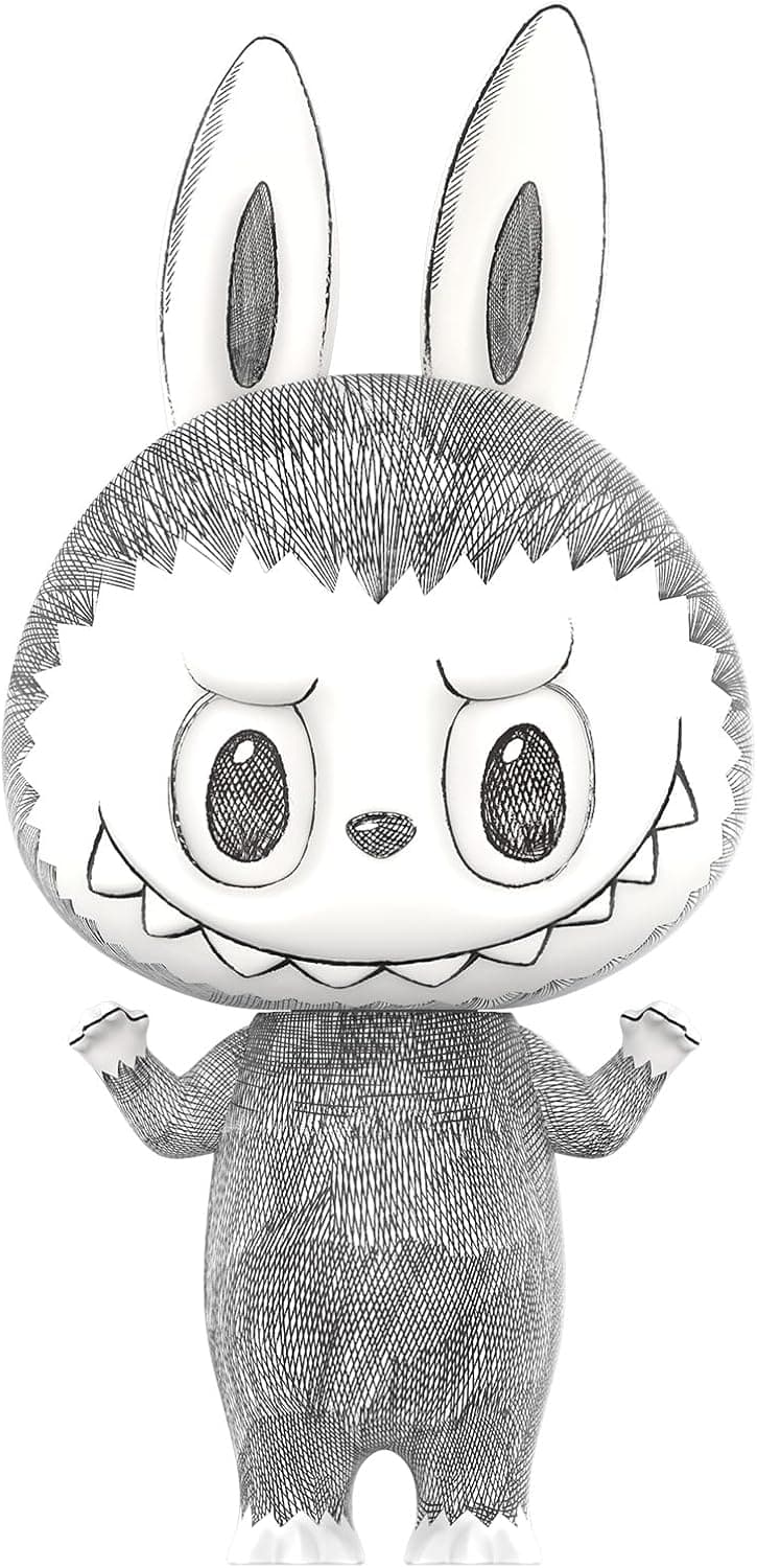 POP MART MEGA MEGA LABUBU 400% Sketch Collection Figurine, 13.8 Inch Height, Toys for Modern Home Décor, Collectible Art Toy