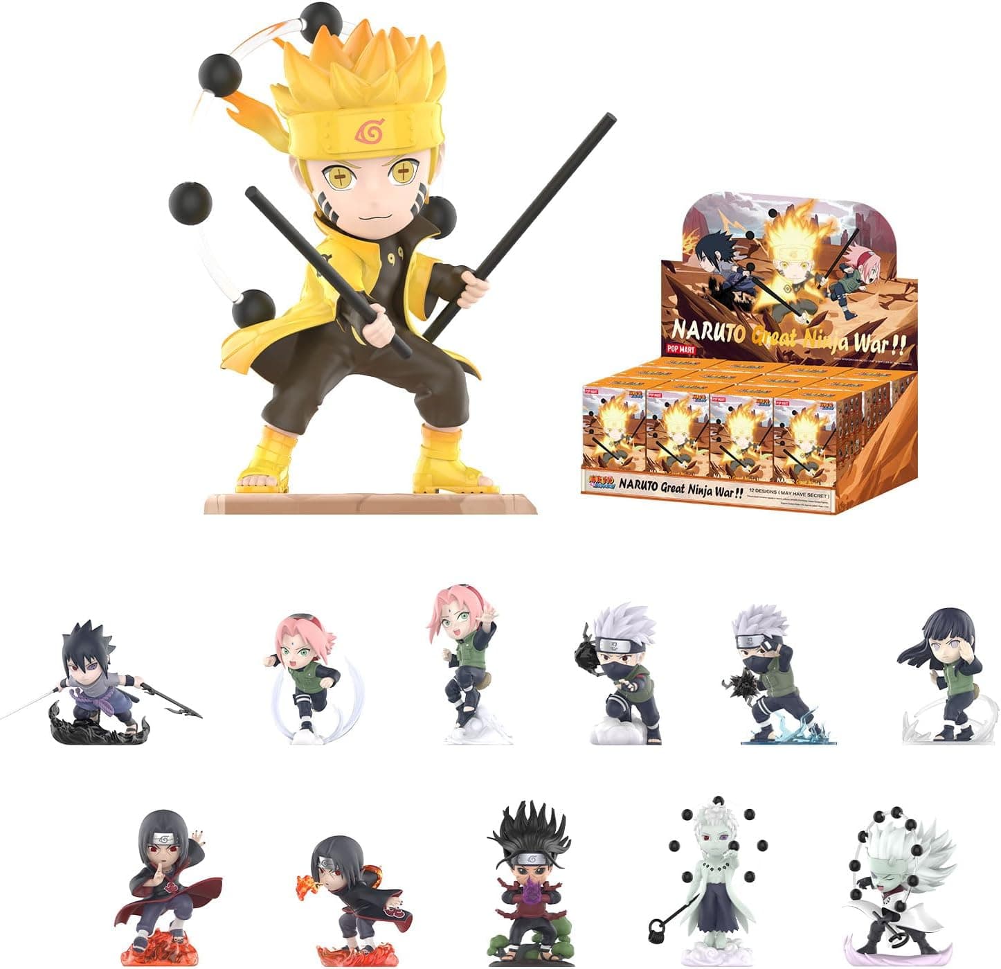 POP MART Naruto Ninkai Taisen Series Figures, 12PCs Blind Box Figures, Random Design Action Figures Collectible Toys Home Decorations, Holiday Birthday Gifts, Whole Set