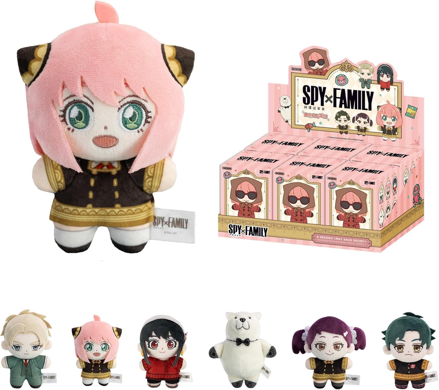 POP MART SPY × Family Character Series Plush Blind Box Figures, Anime Random Design Action Figures Collectible Toys Home Decorations, Gift Choice, Holiday Birthday Gifts for Girls and Boys, Whole Set