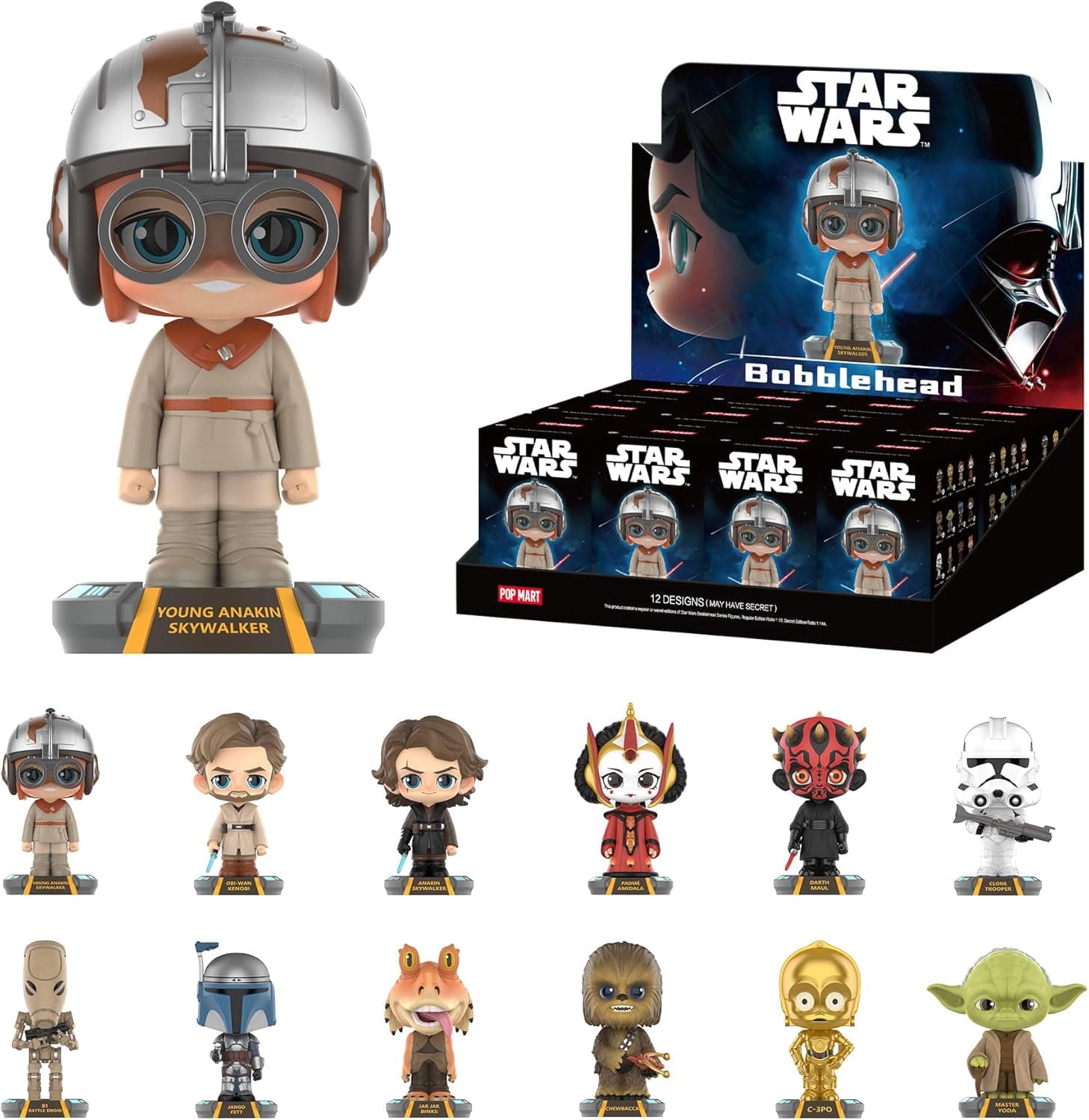 POP MART Star Wars Bobblehead Series Blind Box Figures, Random Design Action Figures Collectible Toys Home Decorations, Whole Set