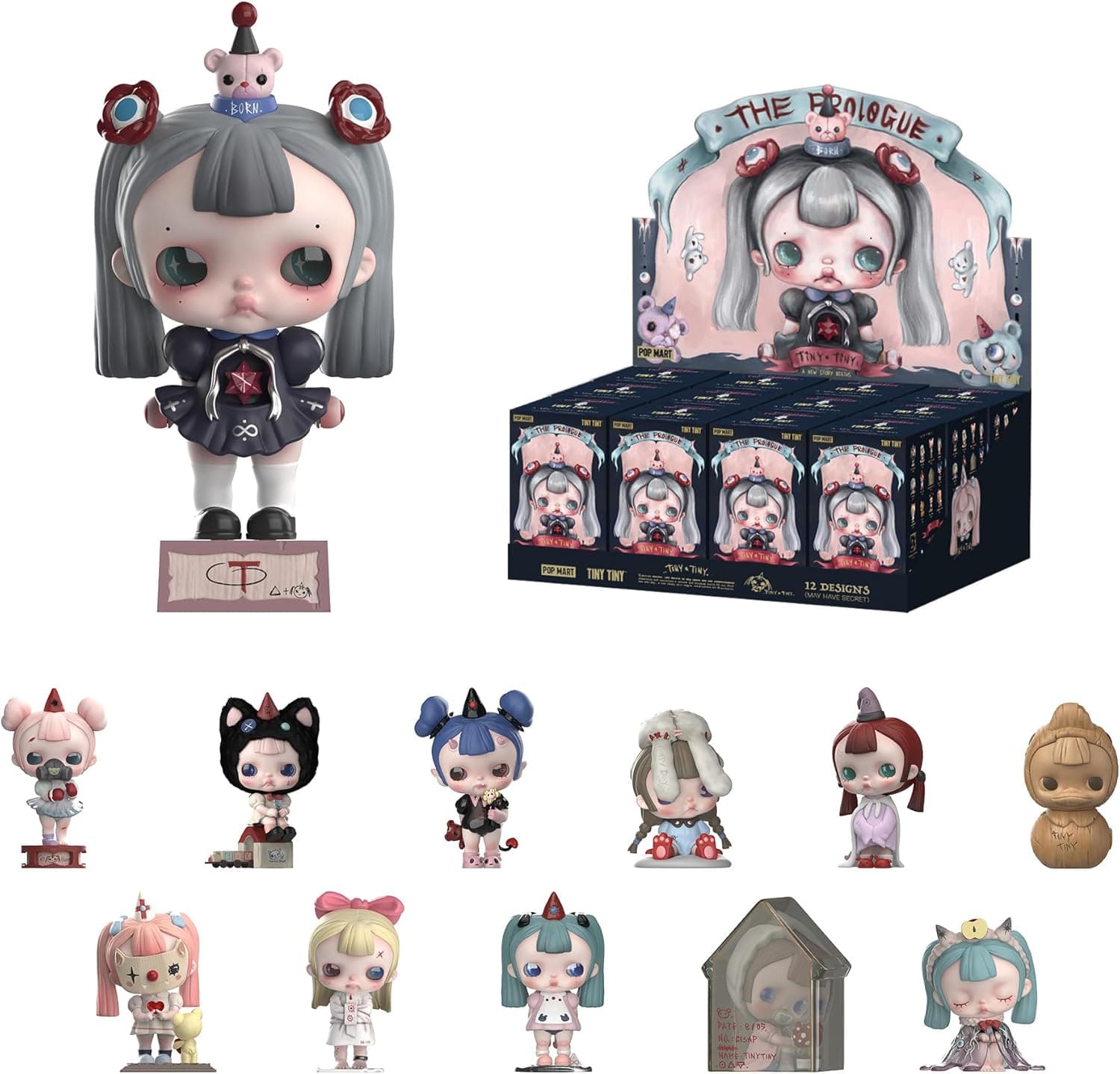 POP MART TINYTINY-Prologue Series Figures, 12PCs TINYTINY Blind Box Figures, Random Design Action Figures Collectible Toys Home Decorations, Holiday Birthday Gifts for Girls and Boys, Whole Set