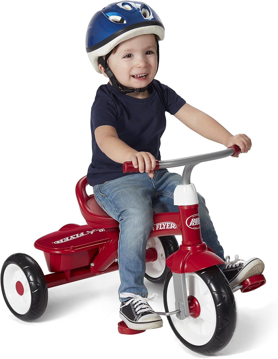 Radio Flyer Red Rider Trike for Ages 2.5–5, Three Wheel Toddler Bike, Kids Tricycle, Outdoor Riding Toy, Durable Steel Frame, Adjustable Seat, Classic Red