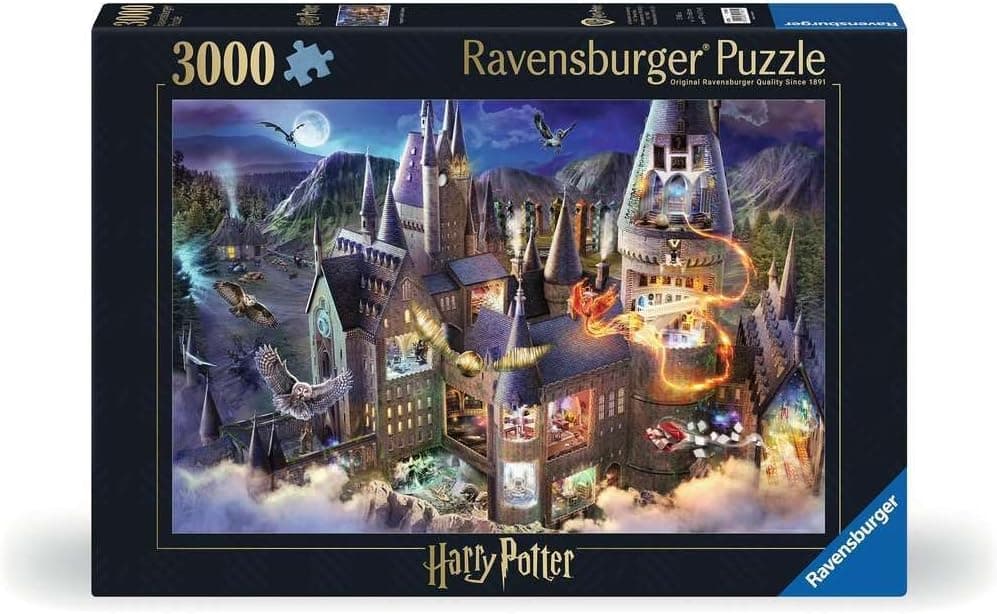 Ravensburger - Harry Potter: Hogwarts Castle - 3000 Piece Jigsaw Puzzle - Bold Colors and Intricate Details of Hogwarts at Night- Magic Abounds - Premium Quality - Puzzles for Adults