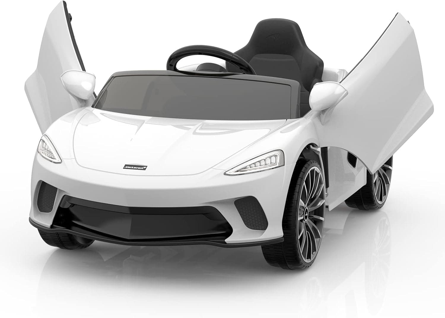 Ride On Car for Kids 12V Licensed Mclaren Battery Powered Sports Car with 2 Speeds, Parent Control, Sound System, Led Headlights and Hydraulic Doors