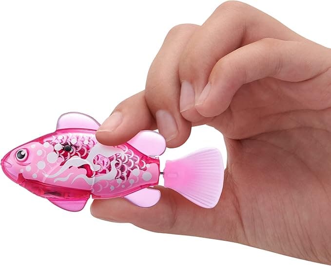 Robo Alive Robo Fish Robotic Swimming Fish (Pink + Golden) by ZURU Water Activated, Changes Color, Comes with Batteries, Amazon Exclusive (2 Pack) Series 3