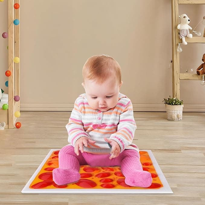 Sensory Floor Tiles Colorful Lava Tiles & Liquid Floor Tiles for Kids, Interactive Sensory Tiles 11.8 x 11.8 inches, 1 Piece