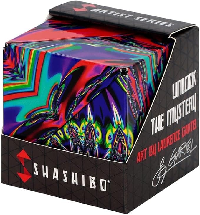 SHASHIBO Shape Shifting Box - Award-Winning, Patented Fidget Cube w/ 36 Rare Earth Magnets - Transforms Into Over 70 Shapes, Download Fun in Motion Toys Mobile App (Artist Series - Chaos)