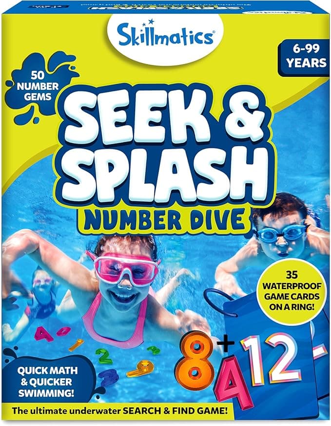 Skillmatics Seek & Splash Diving Gem Toys - Swimming Pool Toys for Kids, Search and Find Math Game, Gifts for Boys & Girls Ages 6, 7, 8, 9 & Up