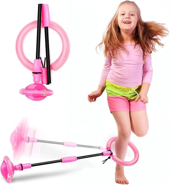 Skip Ball, Portable Foldable Colorful Flash Wheel Swing Ball, Kids Toys for Girls & Boys for Skip It, Sports Fitness Toys for Kids & Adults. Gifts for Mom Women & Girls Toys Age 5-10 Years