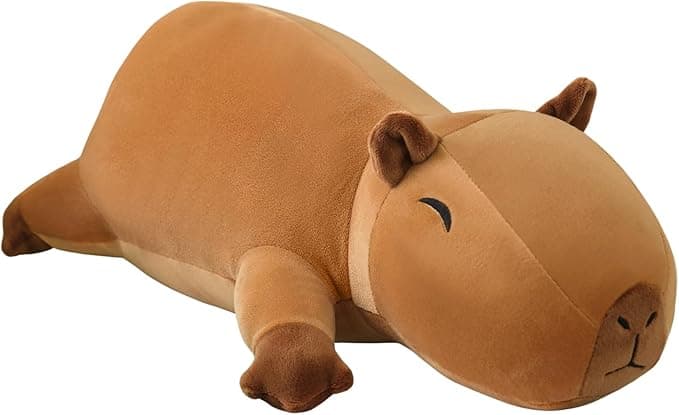 SQEQE Weighted Capybara Plush, Weighted Capybara Stuffed Animal for Anxiety, Cute Plushies Soft Pillow Toy Gift for Kids Adults 23.6 Inch, 3.1 Lbs