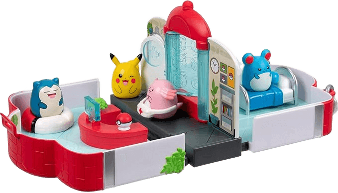 Squish-a-longs Pokemon Center Playset with Pikachu, Chansey, Marill and Snorlax