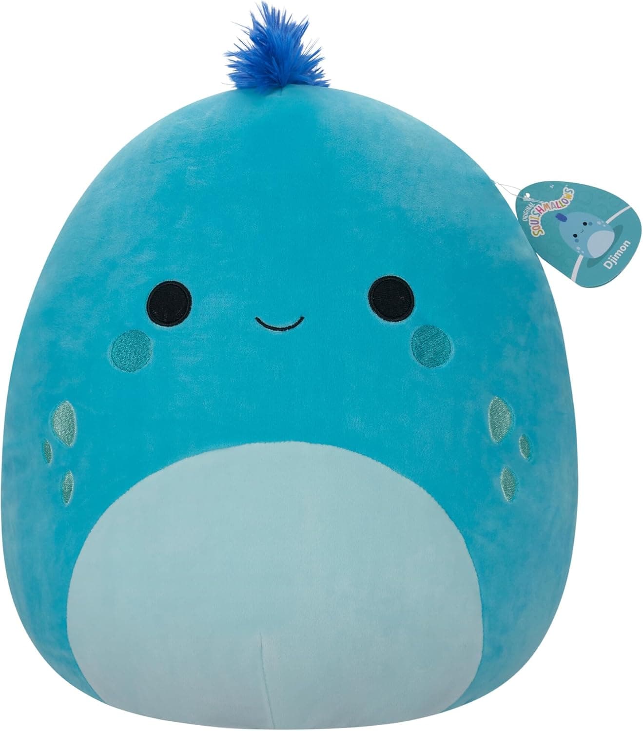 Squishmallows SQCR05475 16-Inch-Djimon The Cyan Iguana with Blue Hair, Multicolour