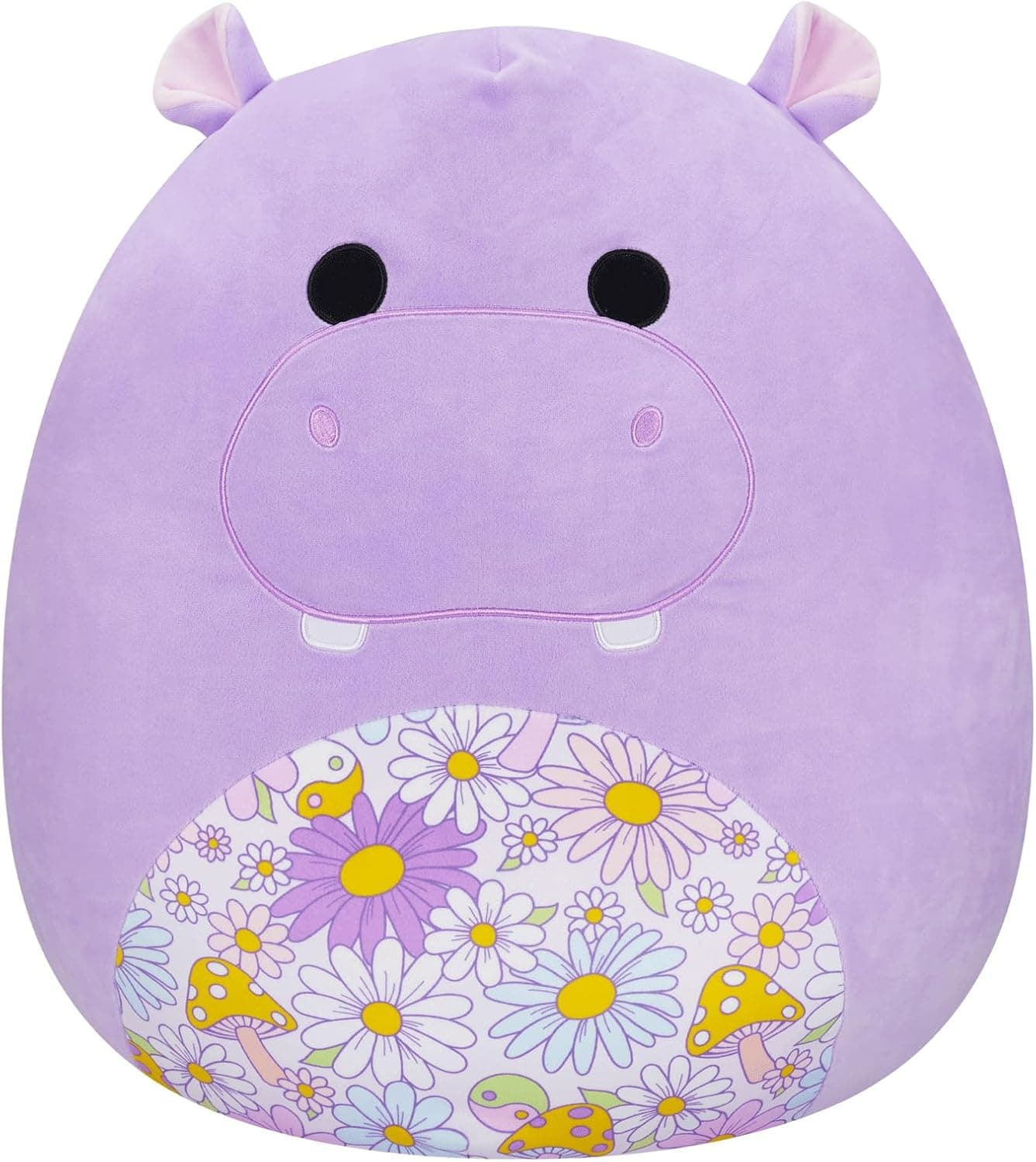 Squishmallows SQCR05494 20-Inch-Hanna The Purple Hippo with a Floral Belly, Multicolour