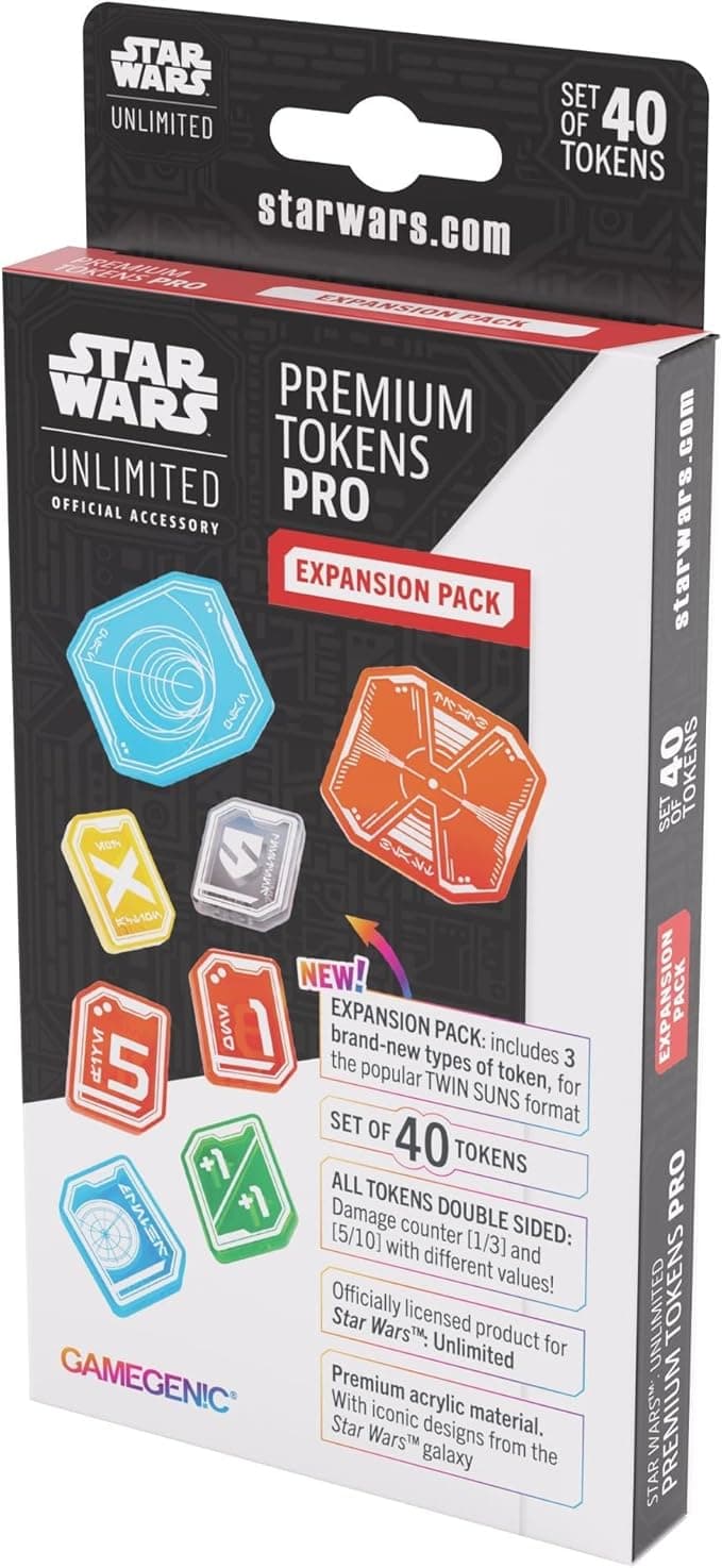 Star Wars Unlimited Premium Tokens PRO Expansion Pack - Enhance Your Gaming Experience! Officially Licensed Set of 55 Acrylic Tokens Designed for The Star Wars Unlimited TCG, Made by Gamegenic