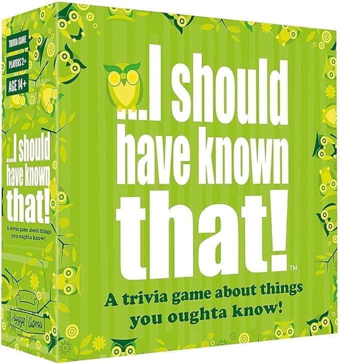 "Test your everyday knowledge with ‘I Should Have Known That!’—the trivia game full of surprising questions about things you should know! Perfect for parties, family game night, or road trips."