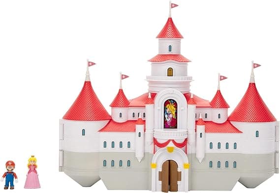 The Super Mario Bros. Movie β Mushroom Kingdom Castle Playset with Mini 1.25β Mario and Princess Peach Figures