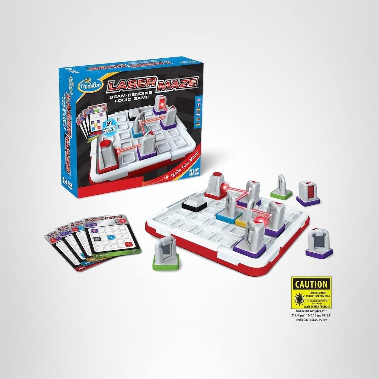 Think Fun Laser Maze (Class 1) Brain Game and STEM Toy for Boys and Girls Age 8 and Up – Award Winning and Mind Challenging Game for Kids (44001014)