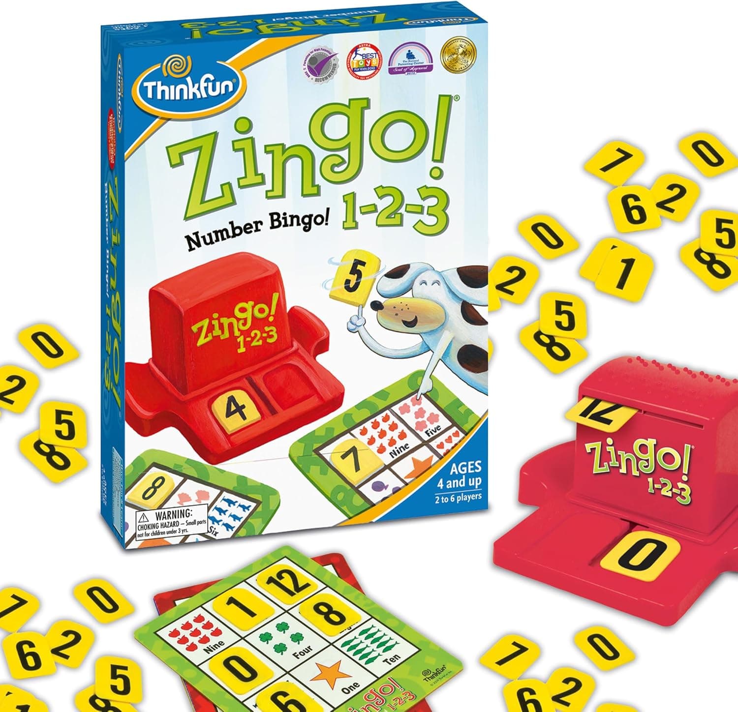 ThinkFun Zingo 1-2-3 Number Bingo Game | Great Educational Gift for Kids Aged 4 and Up | Award-Winning Toy of the Year Nominee | Fun Learning Experience