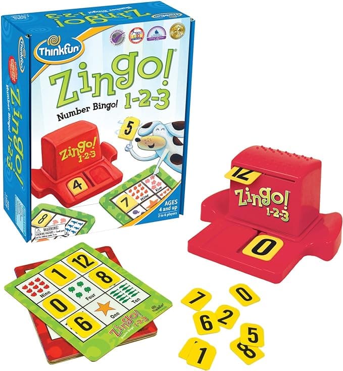 ThinkFun Zingo 1-2-3 Number Bingo Game | Perfect for Kids Aged 4 and Up | Award-Winning Toy of the Year Nominee | Fun Learning Experience | ASIN: 7703