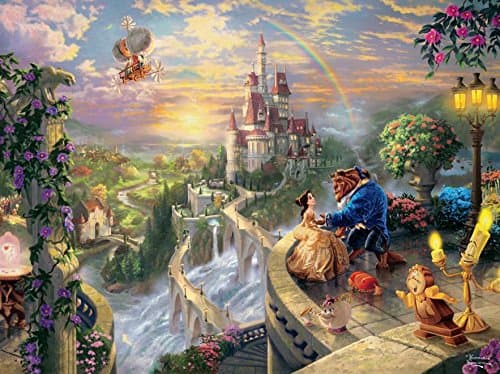Thomas Kinkade The Disney Dreams Collection: Beauty and The Beast Falling in Love Puzzle, 750 Pieces, 24" X 18"