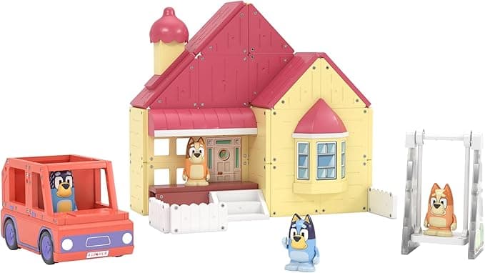 Tile Town Bluey Heeler Home & 4WD Vehicle Magnetic Tiles Construction Building Playset + Family Figures, Kids 3-5+, New Action Tiles, Realistic Builds, STEM Creative Toy