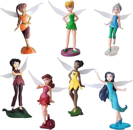 Tinkerbell Party Decorations Mini Fairy Figurines Fairies for Fairy Garden Accessories Tinkerbell Cake Topper Miniature Figurines Decor Doll Birthday Gifts for Girls