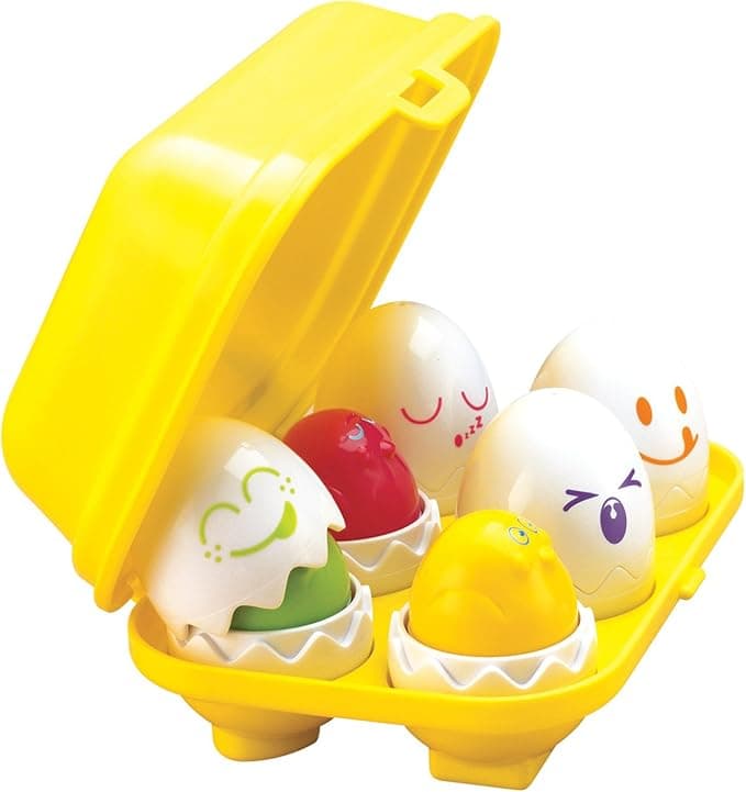 TOMY Toomies Hide & Squeak Easter Eggs Toddler Toys - Matching and Sorting Learning Toys - Baby and Toddler Easter Basket Stuffers - Sensory Toys for Babies 18 Months and Up