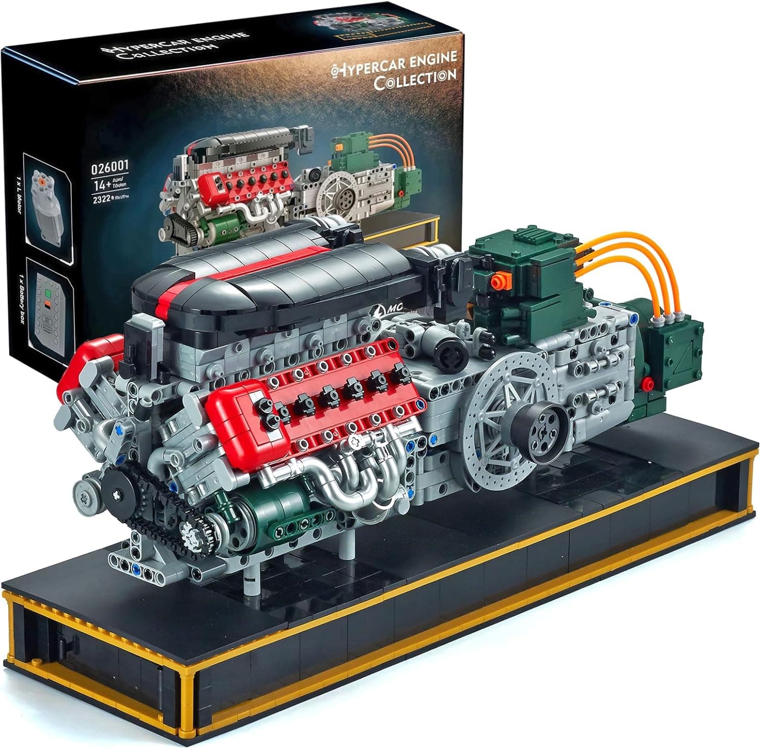 V12 Engine Model Kit That Runs, Build Your Own Mechanical Building Set with Battery Box and Motor, 2322PCS STEM Technic Toy for Adults Teens Age 14+
